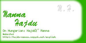 manna hajdu business card